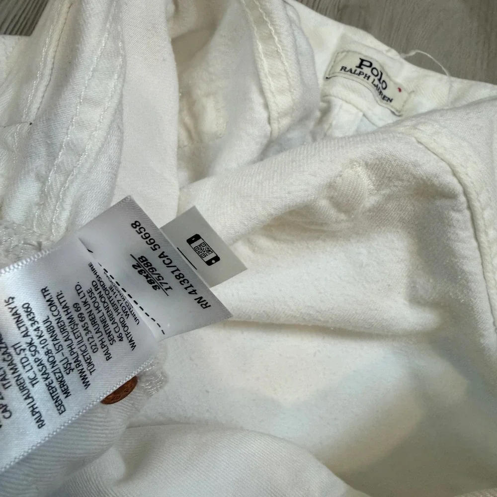 Polo Ralph Lauren Varick Slim Straight Hemp Denim Jeans White 38x32 NWT